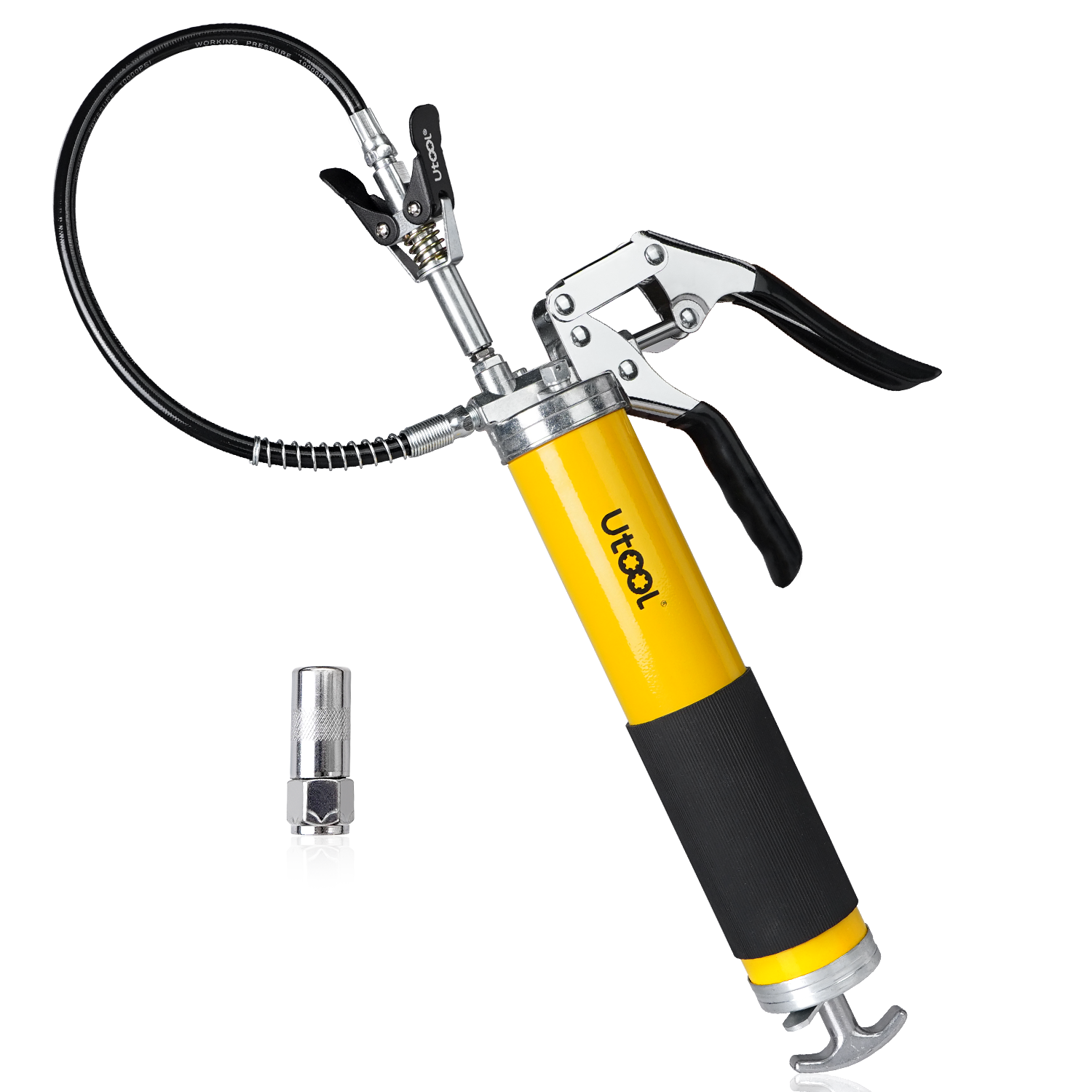 8000 PSI Manual Grease Gun Standard Set, Yellow