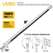 18" Resin Spring Flex Hose & 1 Normal Coupler