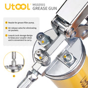 8000 PSI Manual Grease Gun Standard Set, Yellow