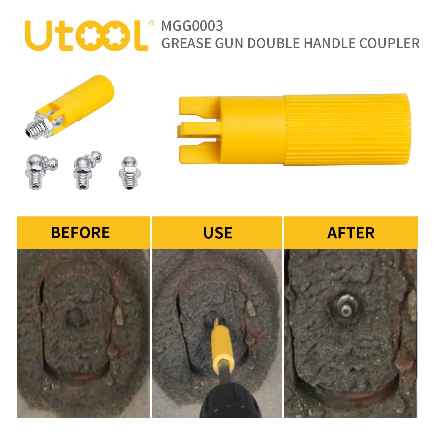 Double Handle Coupler & Zerk Fitting Cleaner Set