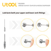 90 Degree Grease Needle Injection Nozzle 3-Piece Set