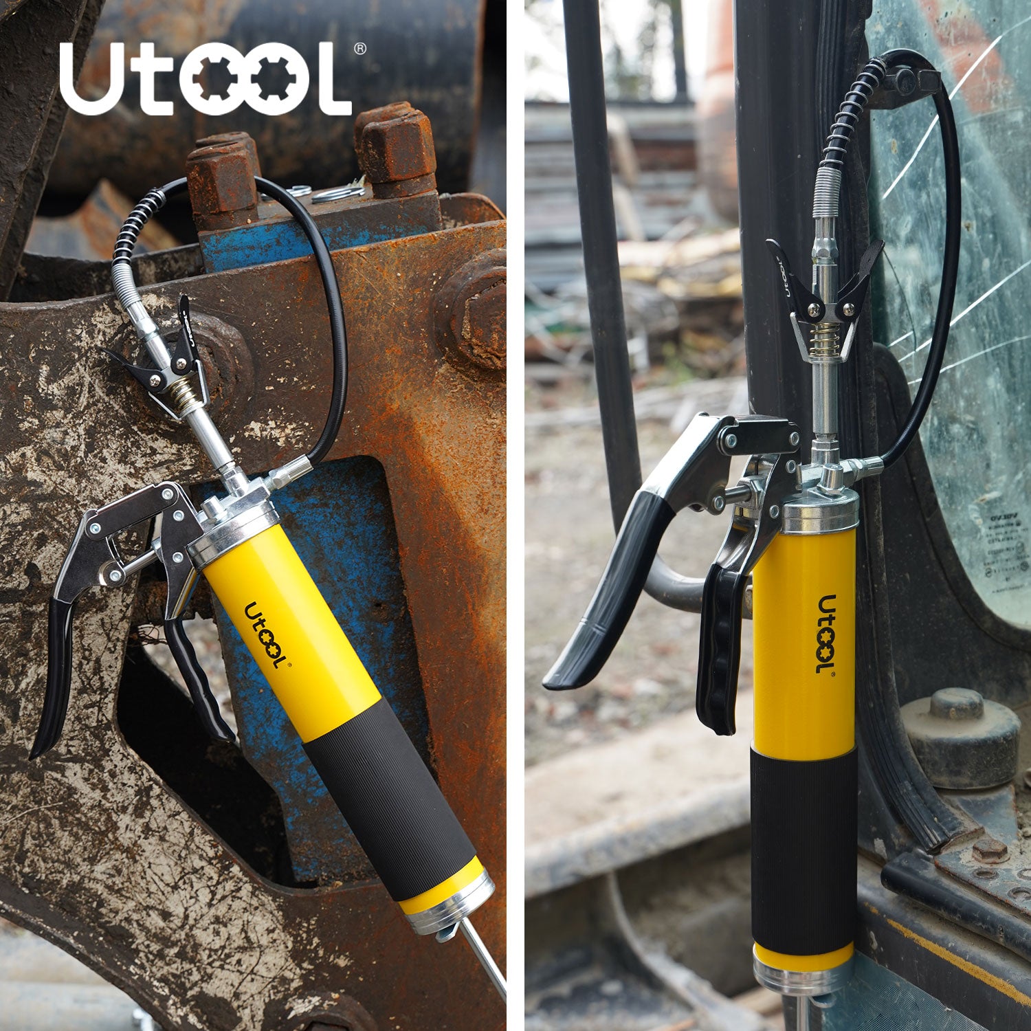 8000 PSI Manual Grease Gun Standard Set, Yellow