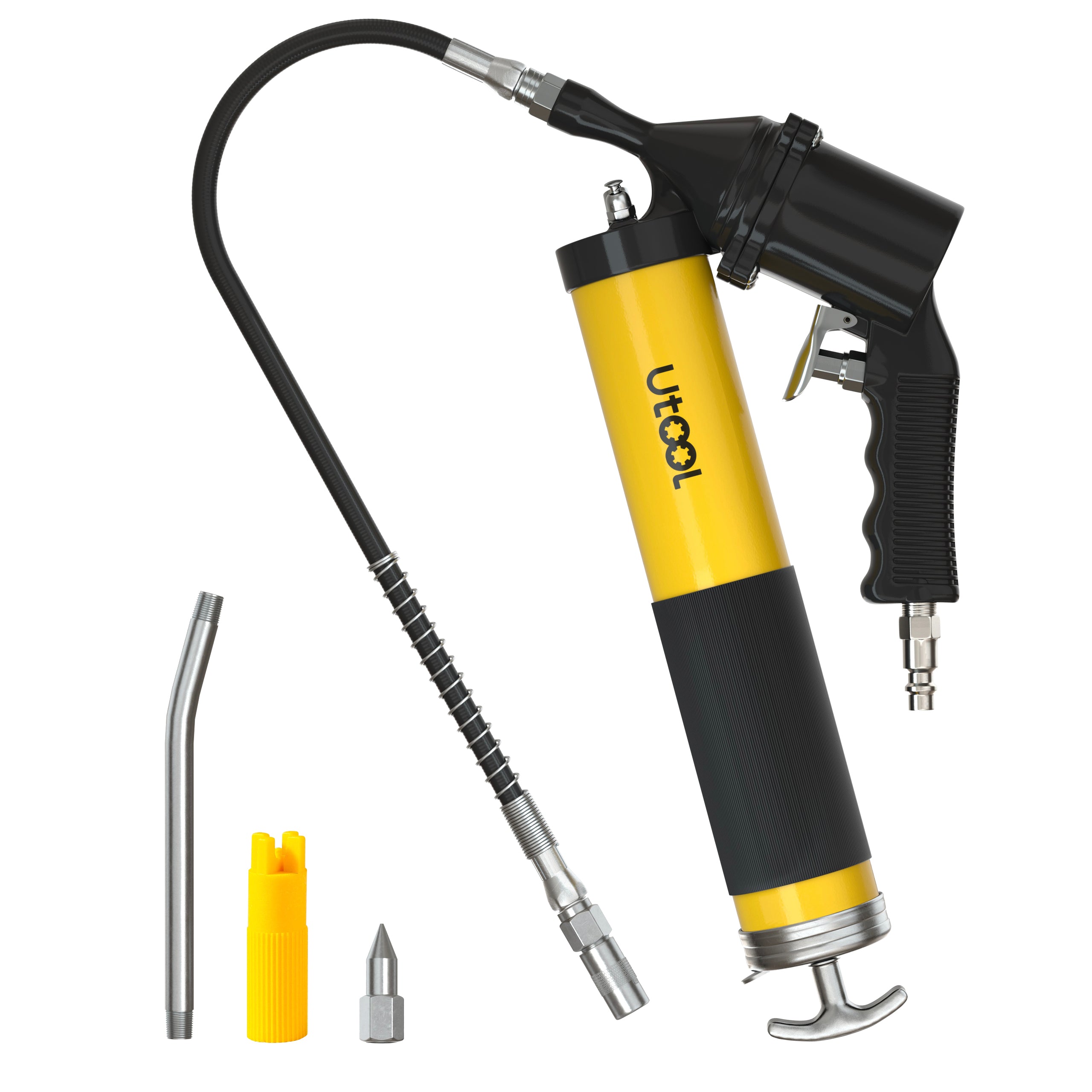 6000 PSI Pneumatic Grease Gun Basic Set, Yellow