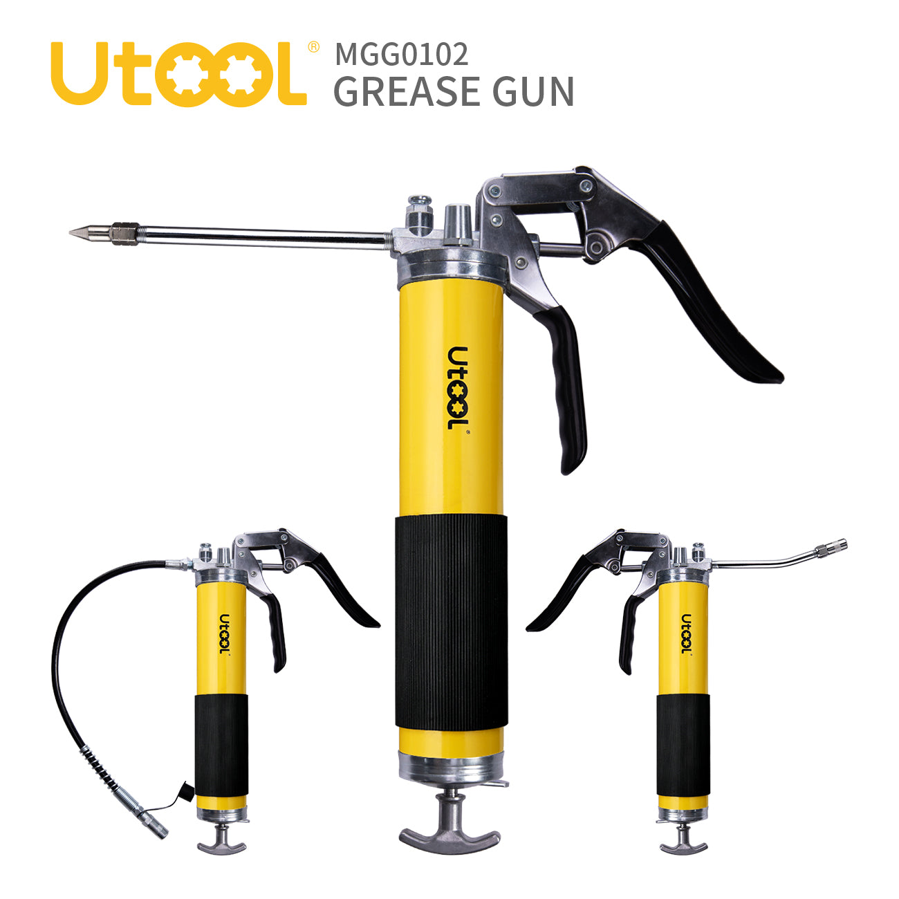 8000 PSI Manual Grease Gun Basic Set, Yellow