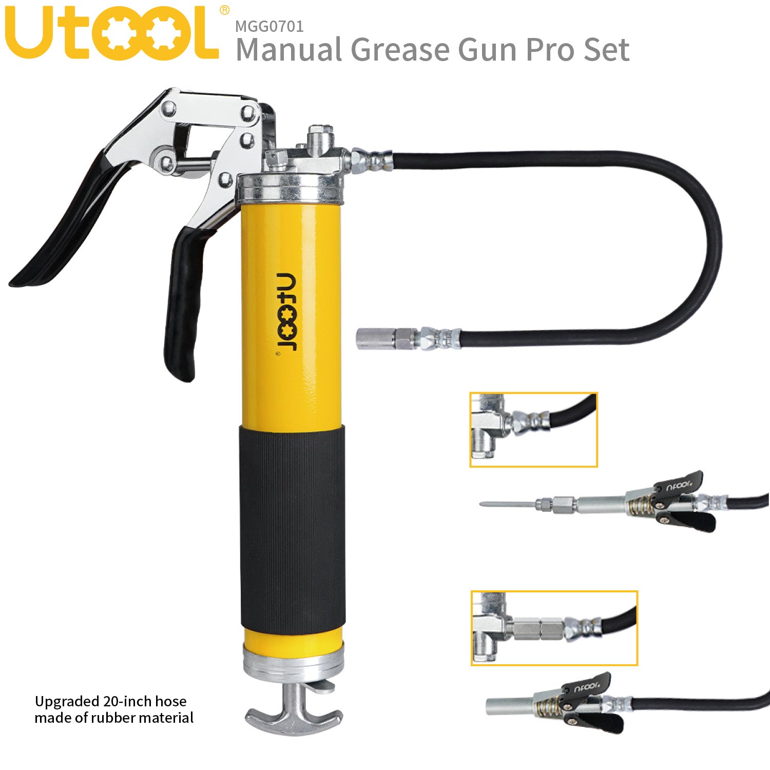 8000 PSI Manual Grease Gun Pro Set, Yellow