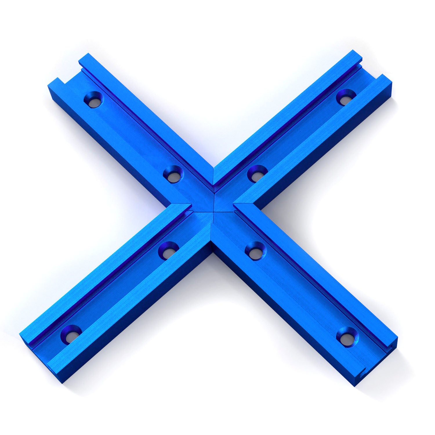 Double Cut Profile Universal T Track Intersection Kit, Blue