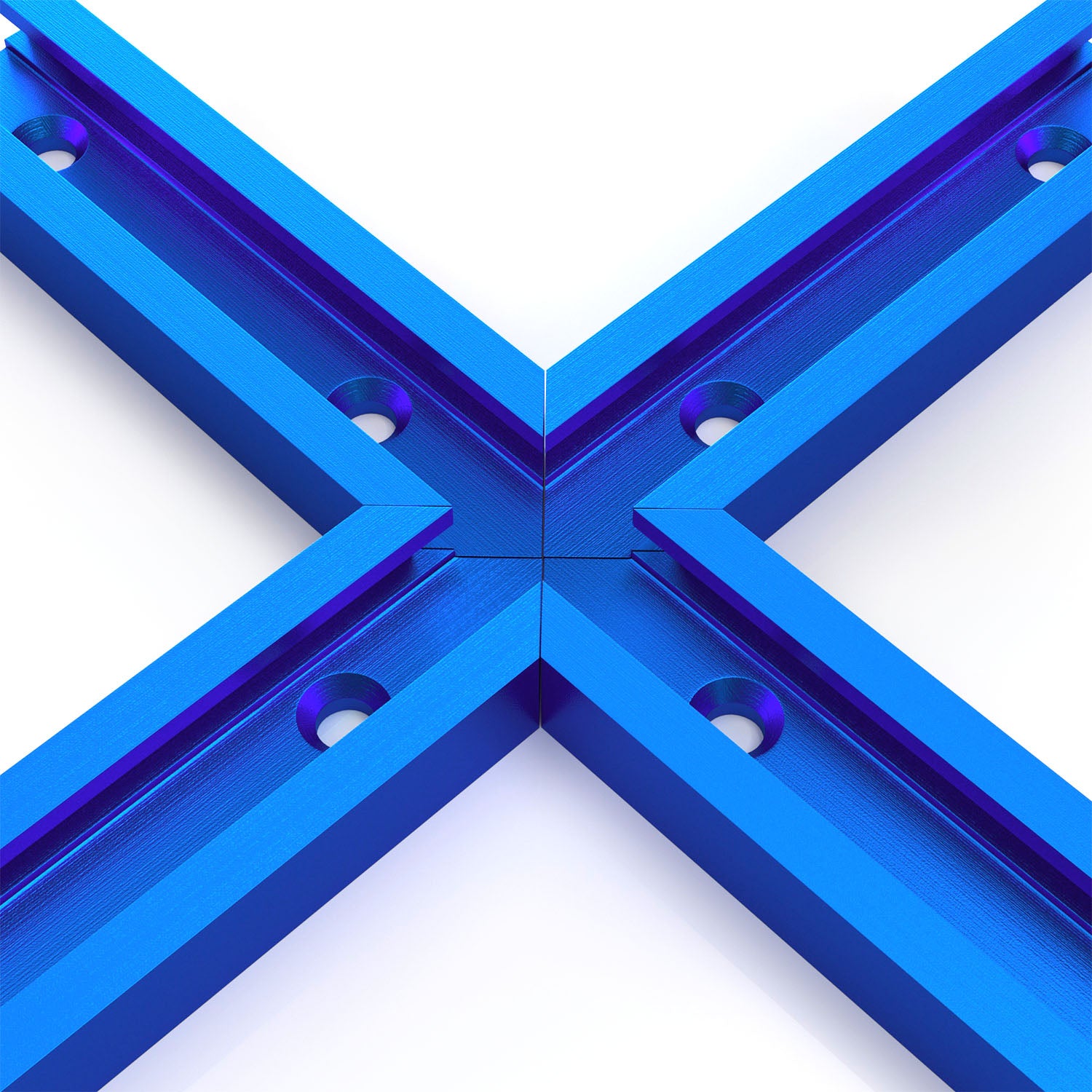 Double Cut Profile Universal T Track Intersection Kit, Blue