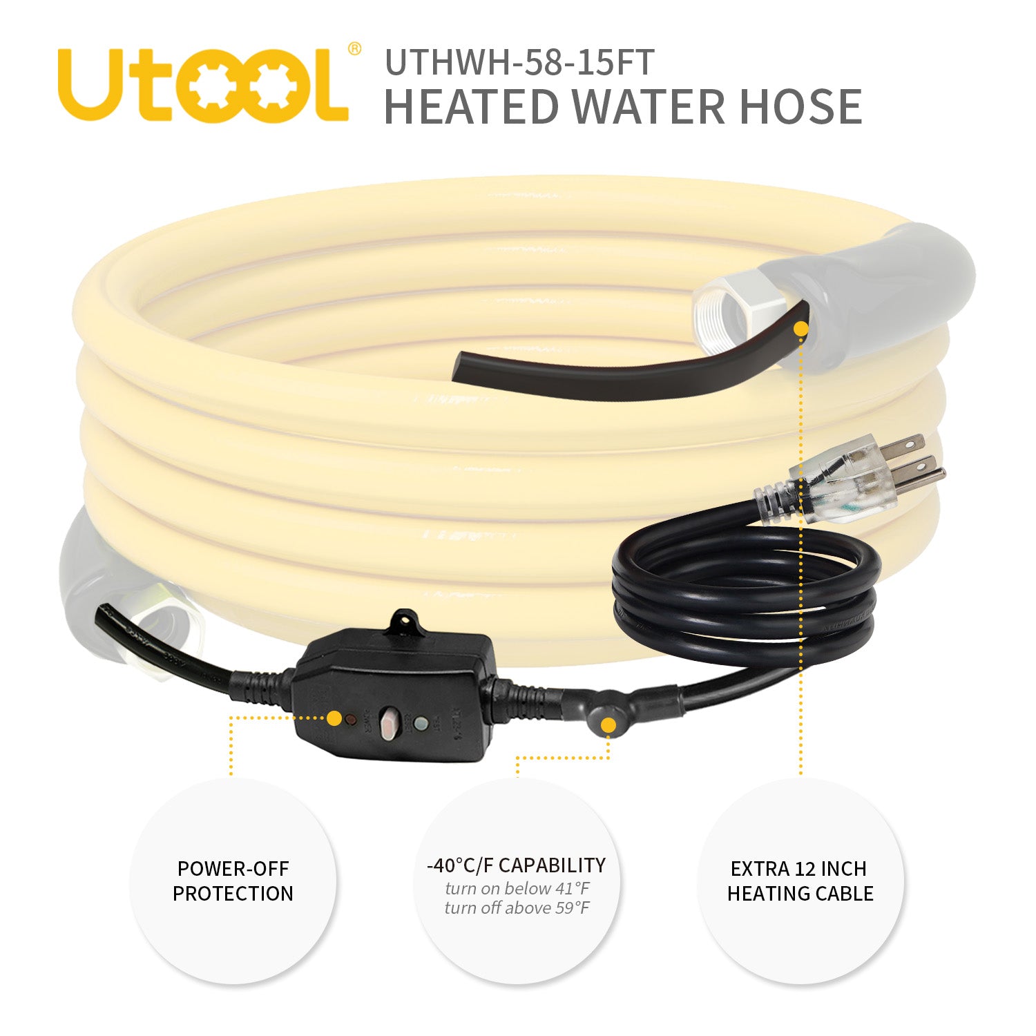 UTOOL Heated Water Hose for RV