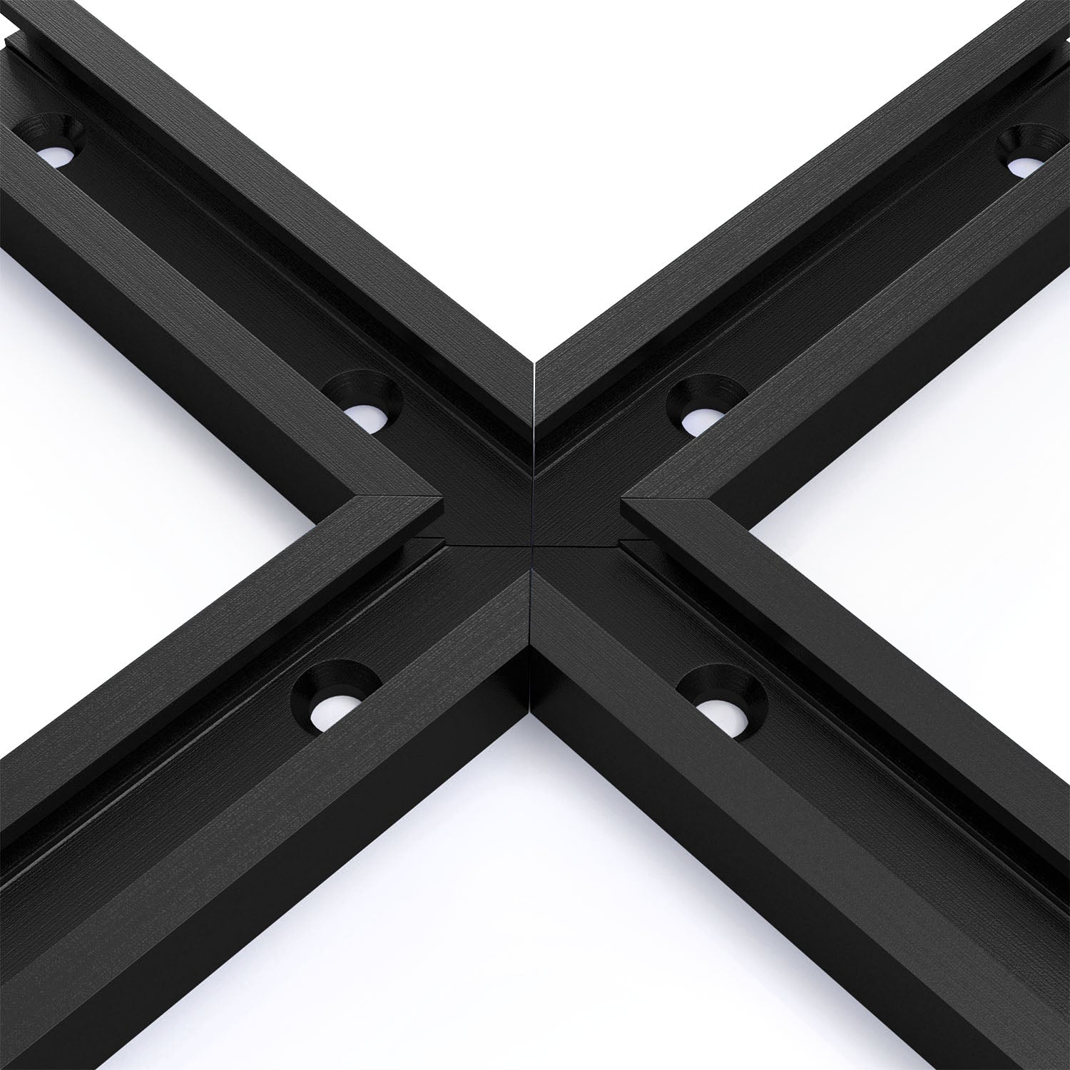 Double Cut Profile Universal T Track Intersection Kit, Black