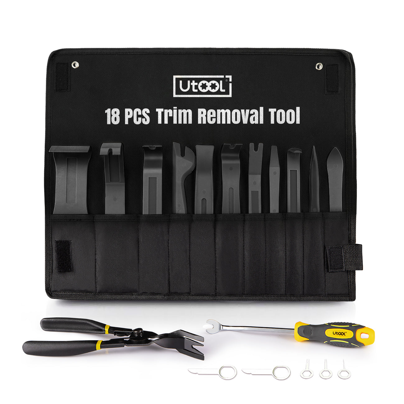 18pc Trim Removal Tool Kit, Black