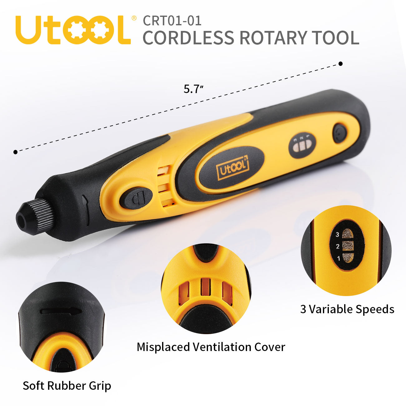 3.7V Cordless Rotary Tool Set, Yellow