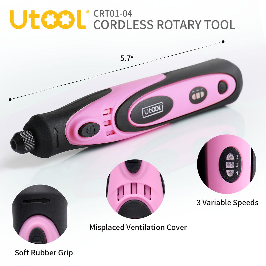 3.7V Cordless Rotary Tool Set, Pink – Utooltech